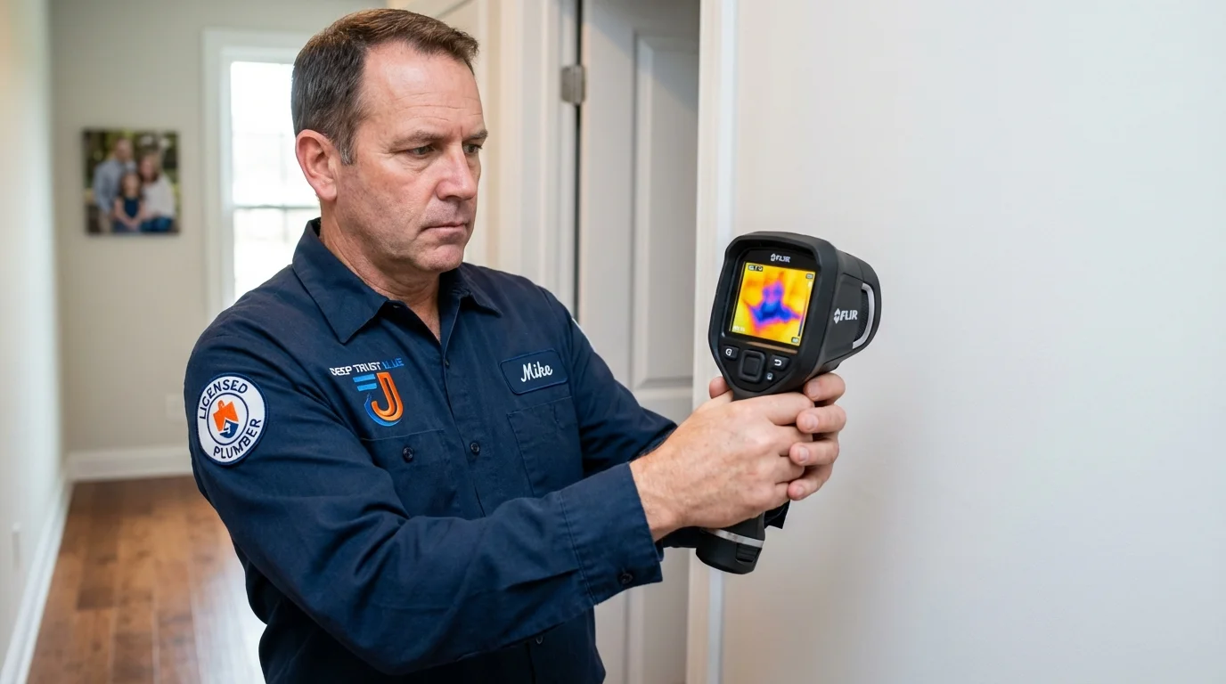 Thermal imaging leak detection by Johns Plumbing LLC in Tiverton